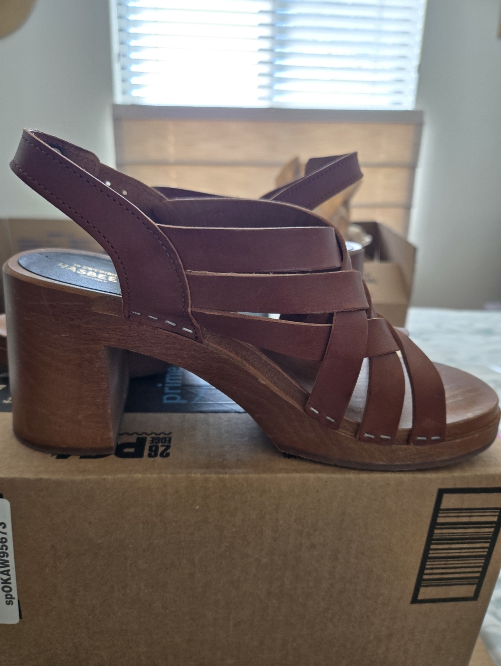Swedish Hasbeens Brown Leather Sandals 39